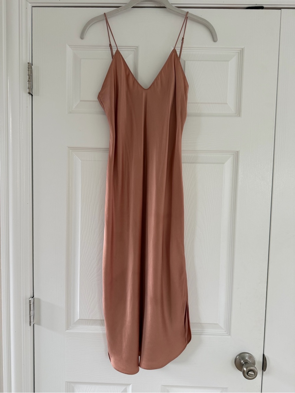 Slip Midi Dress in Dusty Rose 100% Silk